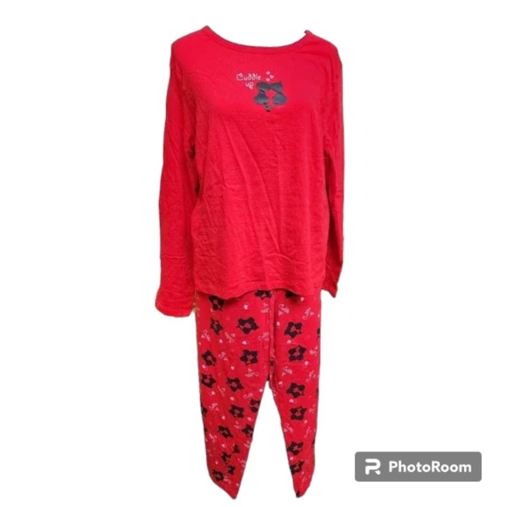 Red Cuddle Up 2 Piece Pajama Set Size 2X Drawstring Pants By Austin Clothing Co.